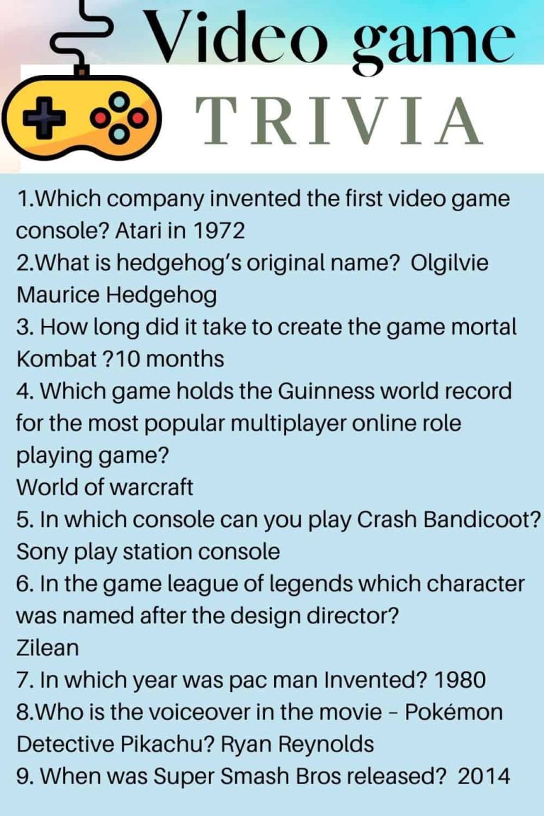 Video Trivia 22 fun video game trivia questions - Kids and Clicks