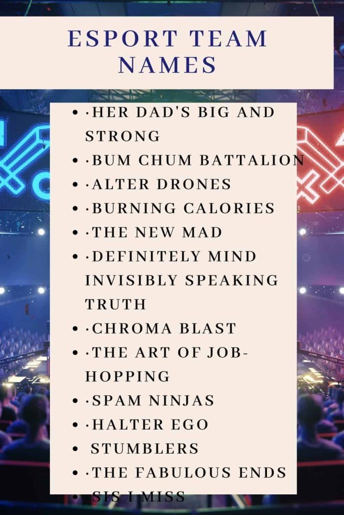 100+ Unique & Cool Esport Team Names