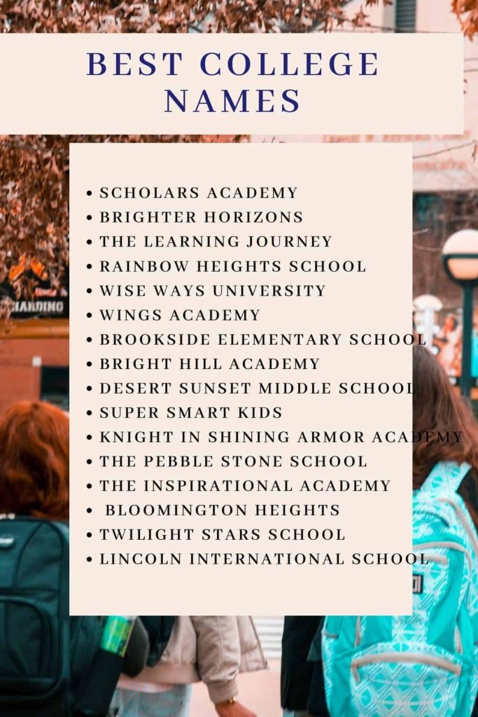 70+ Clever & Unique College Name Ideas