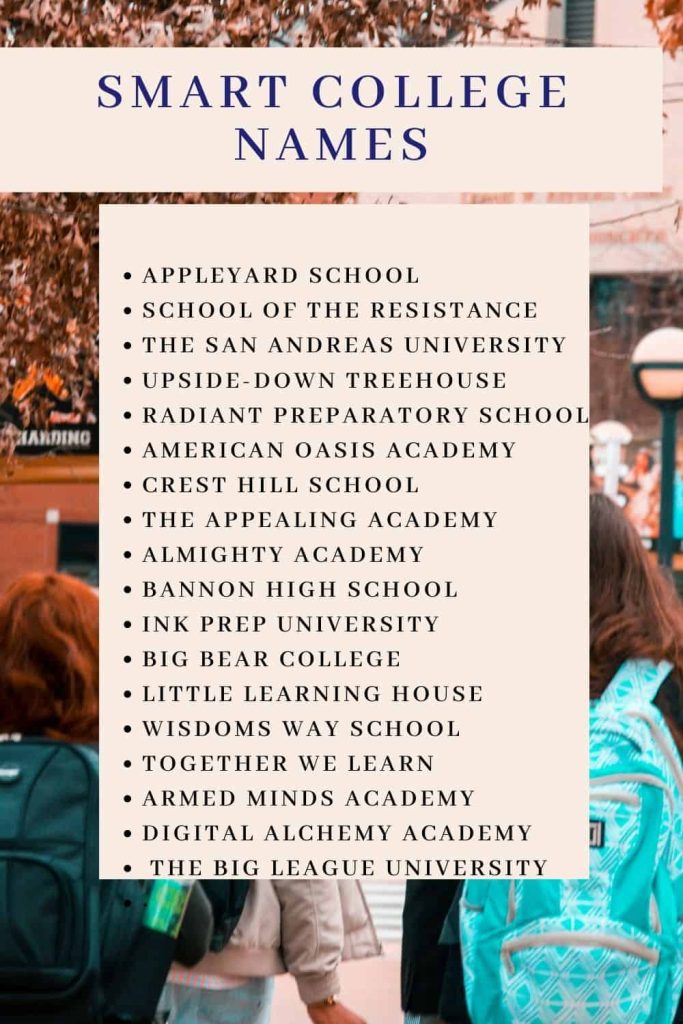 70+ Clever & Unique College Name Ideas