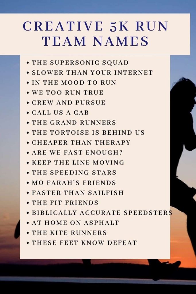 5k run team names