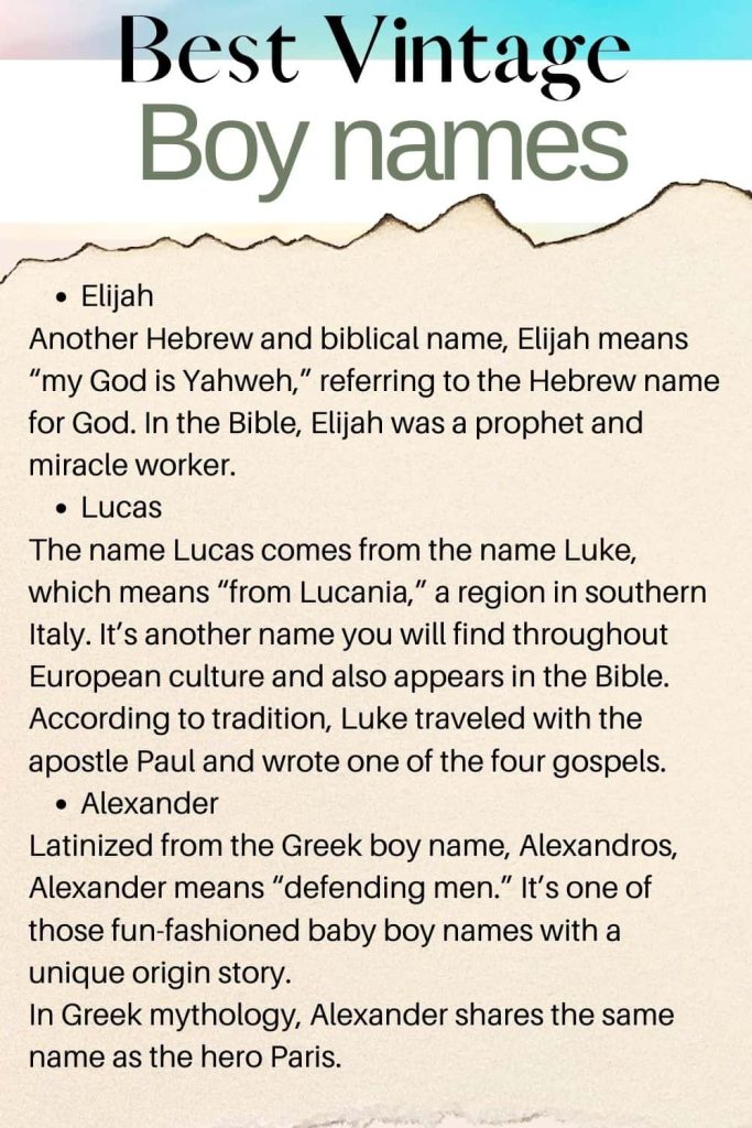vintage boy names