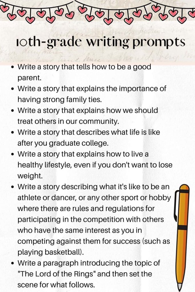 10th grade writing prompts