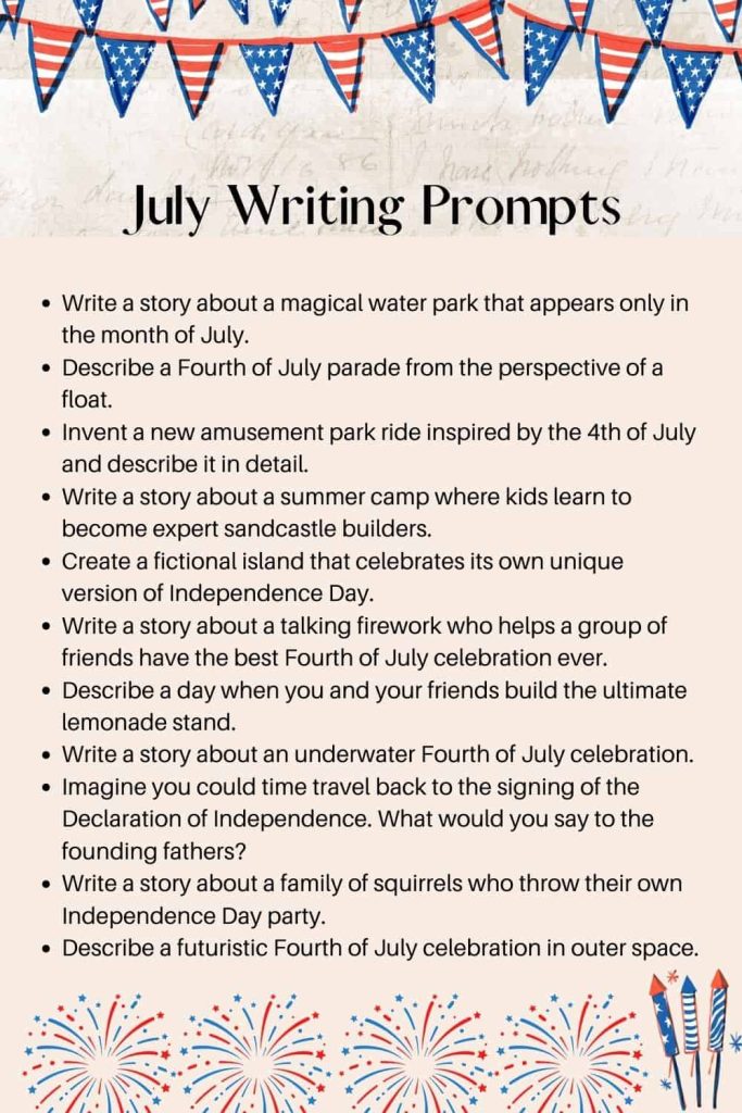 fourth of july writing activities